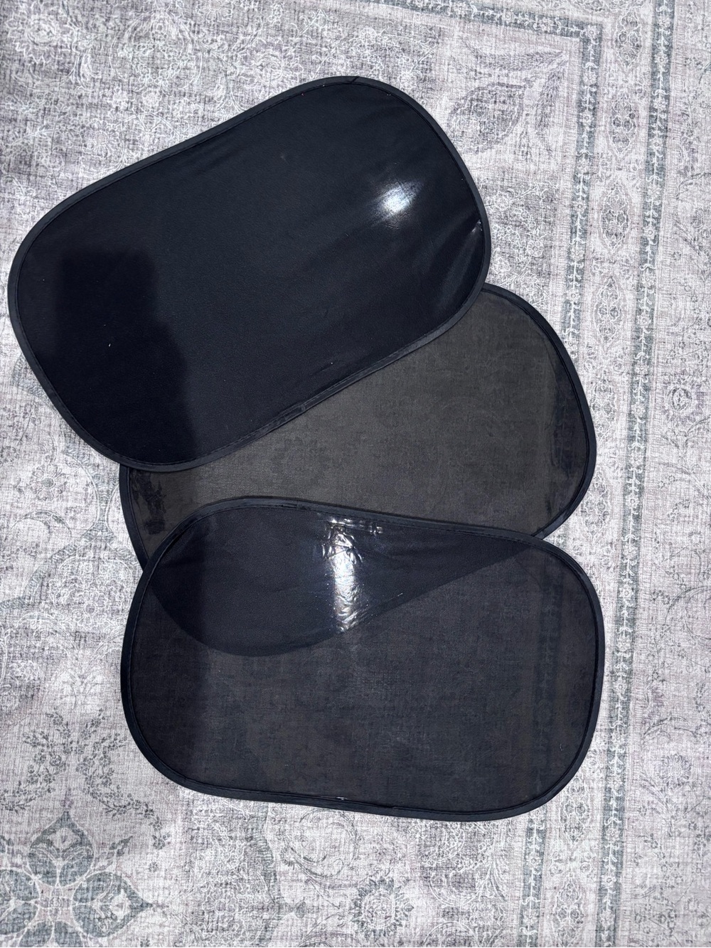 Set of 3 Black Car Window Sun Shades 20"x12"